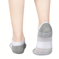 6 Pairs Striped Ankle Socks Soft & Lightweight Low Cut Sports Socks