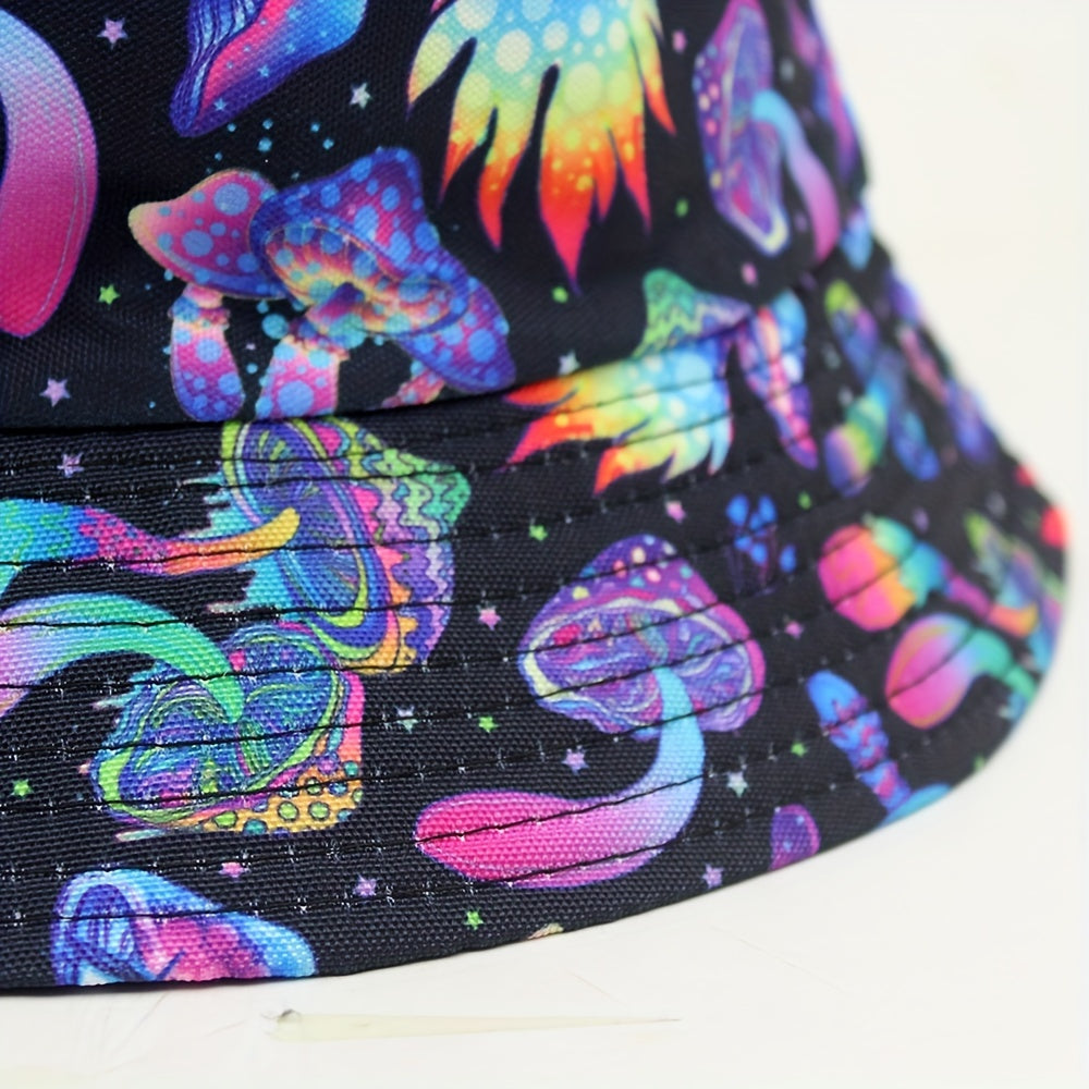 Versatile Sunshade Bucket Hat With Underwater Animal Mushroom Print