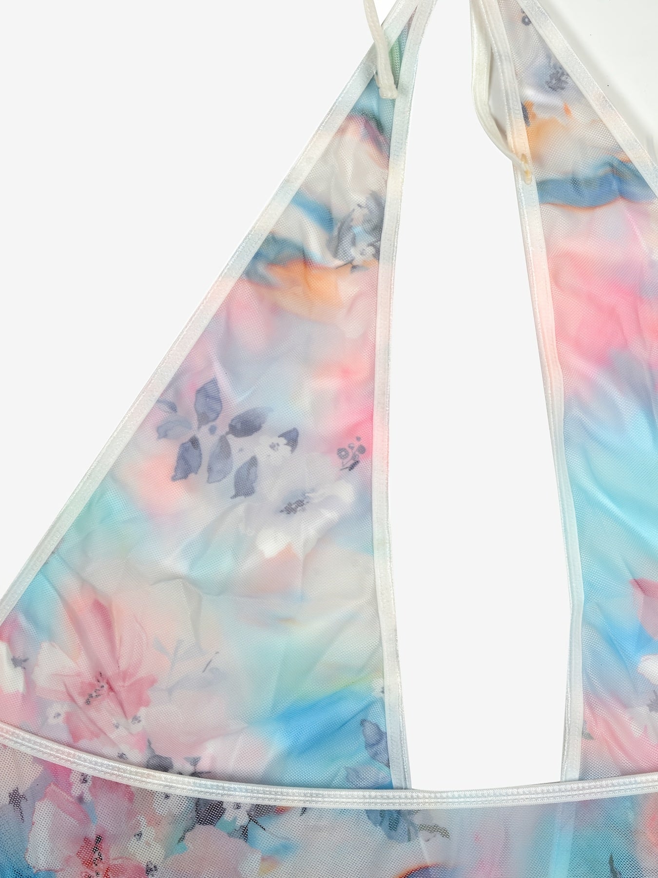 Sexy Floral Print Halter Neck Bodysuit