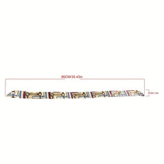 Striped Chain Print Skinny Scarf & Yellow Necktie Classic Handbag Handle Wrap