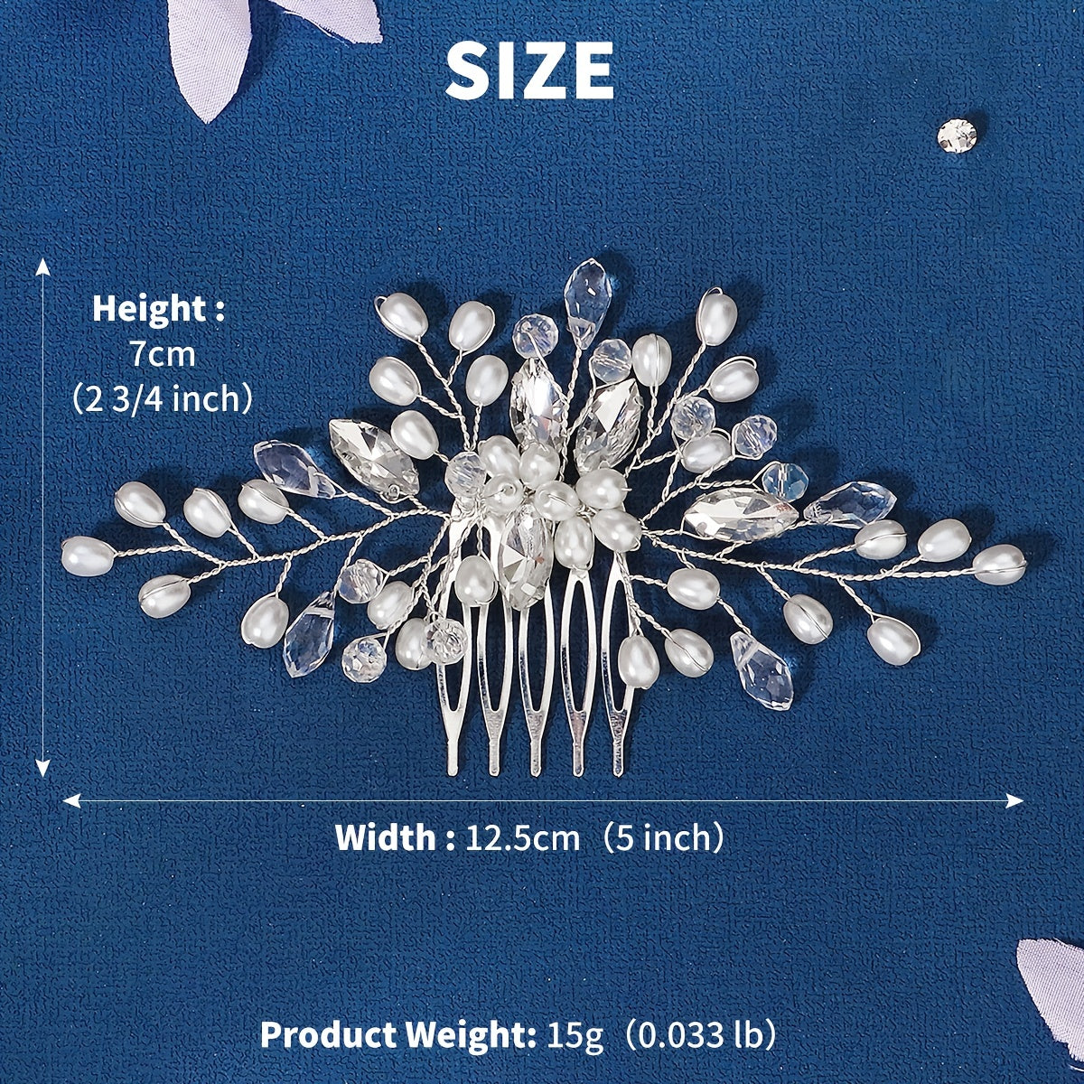 Crystal Bead Bridal Hair Comb Wedding Headpiece