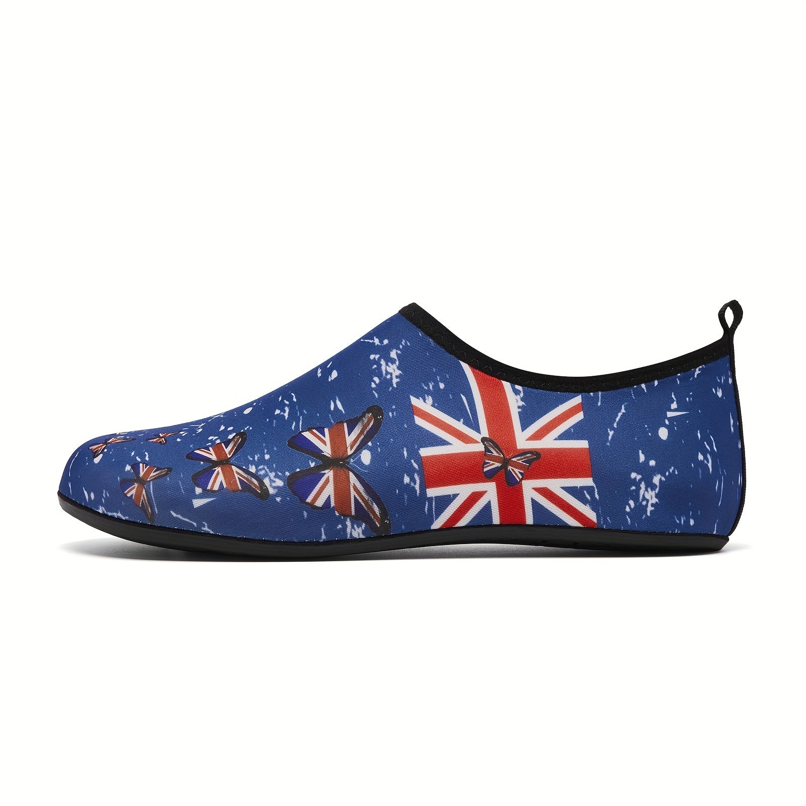 UK Flag Water Shoes Butterfly Print Lightweight Aqua Swim Socks