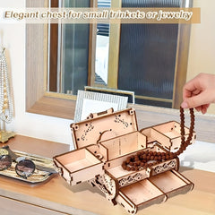 DIY 3D Wooden Puzzle Treasure Box Assembly Kit for Adults