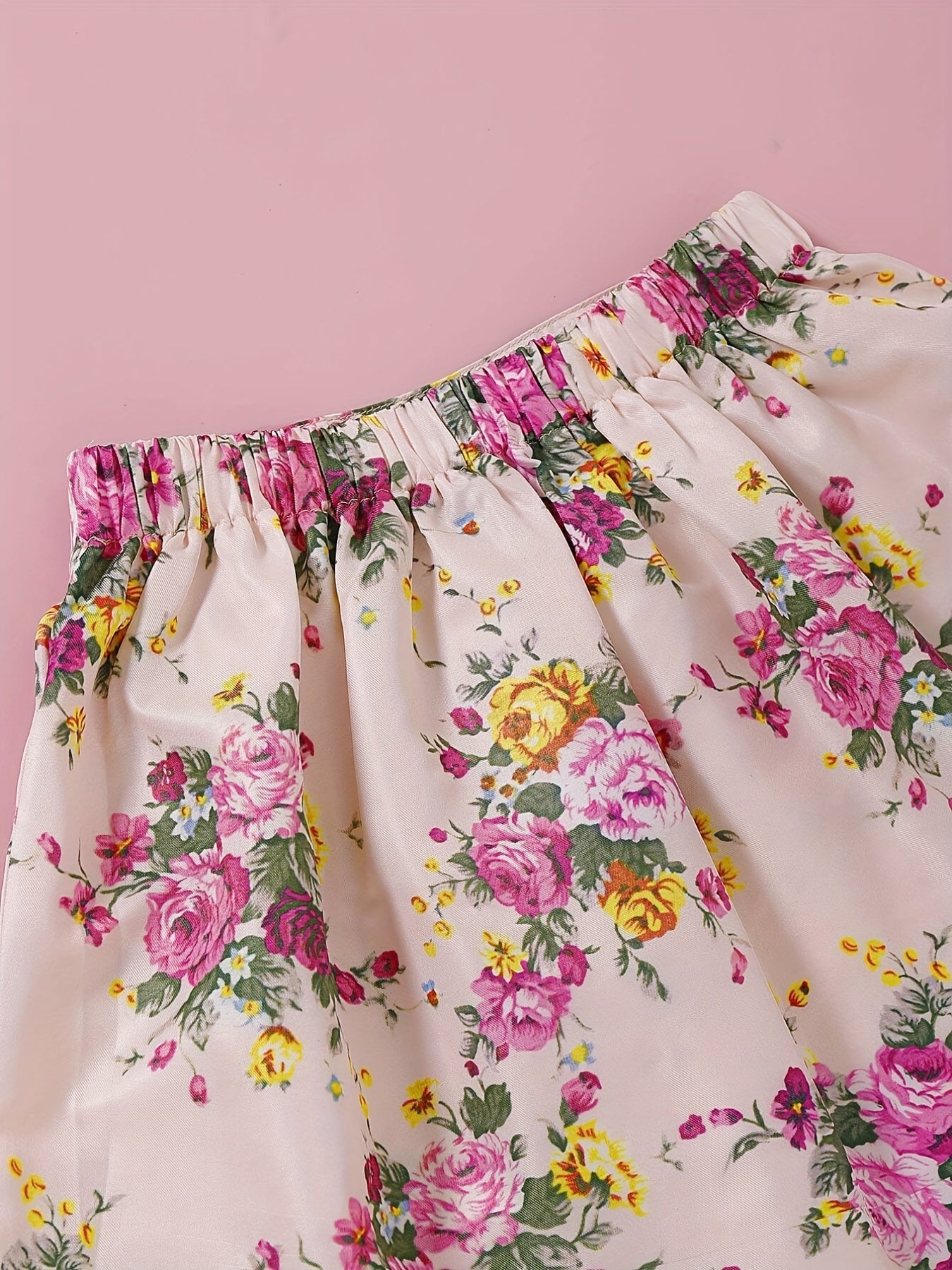 Girl's Heart Embroidered Half Skirt Cotton Suit