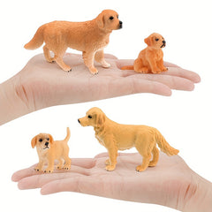 Golden Retriever Dog Figurine PVC Toy Mixed Colors