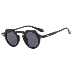 Men's Round Frame Sunglasses Retro All match Decorative PC Sunglasses