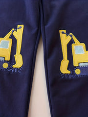Boys Cartoon Construction Car Jogger Pants
