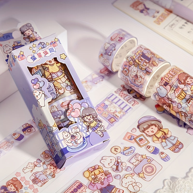 Heart Journal Sticker Tapes Transparent DIY Decorative Stickers