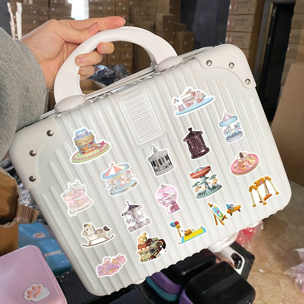 50pcs Amusement Park Cartoon Stickers for DIY Decoration Waterproof Sticker Pack