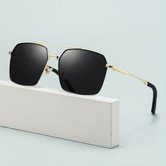 Men's Polarized Square Aviator Sunglasses Metal Frame UV Protection