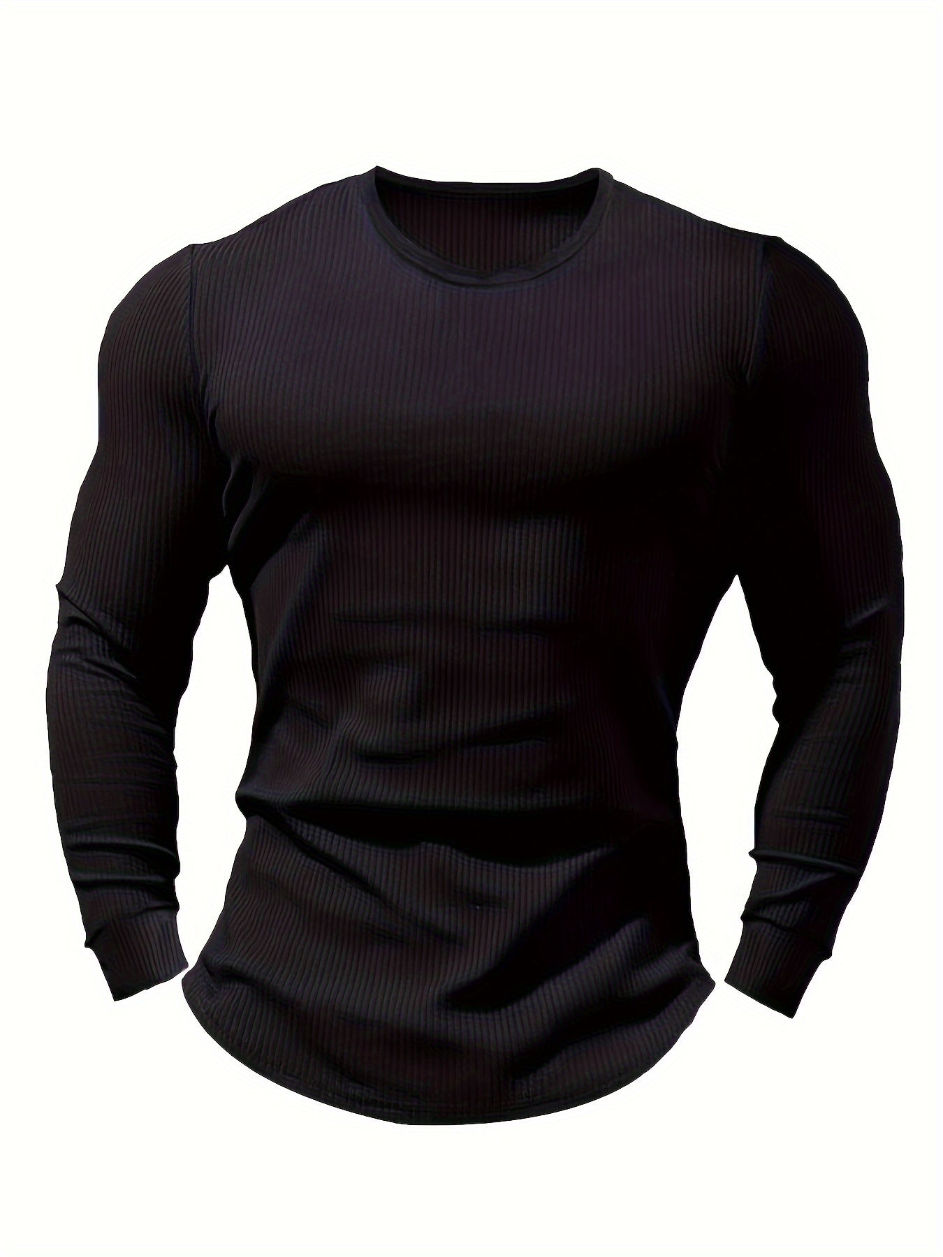 Men's Crew Neck Long Sleeve Stretch Tee