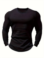 Men's Crew Neck Long Sleeve Stretch Tee