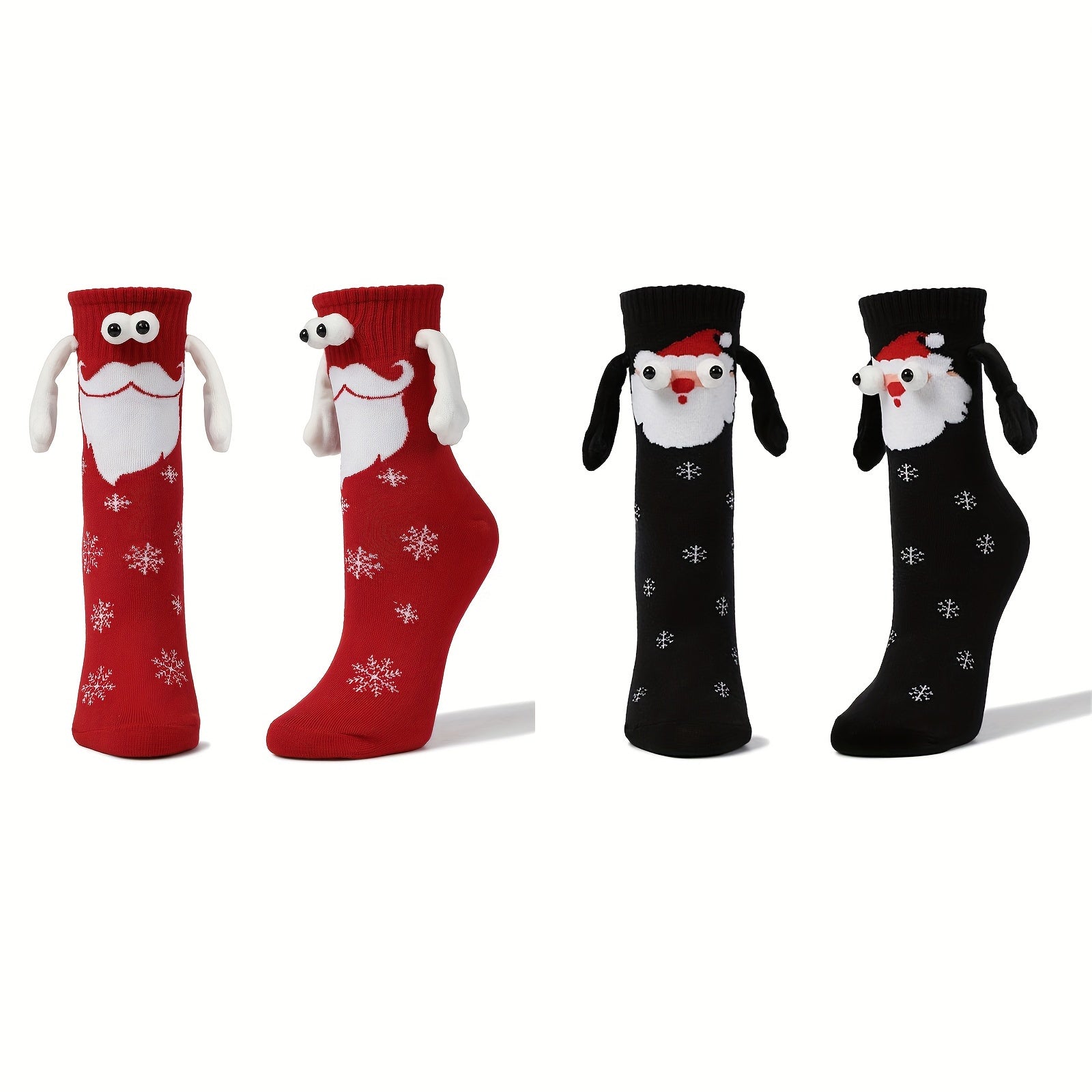 6 Pairs Hand In Hand Magnetic Socks Couple Crew Sock Xmas