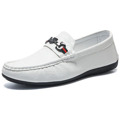 Men's Metallic Moccasin Loafers Non-slip Slip-On Shoes