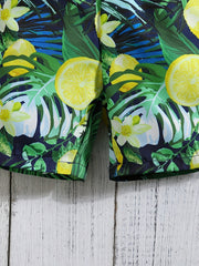 Boys Lemon Flower & Leaf Print Casual Shorts for Vacation Beach