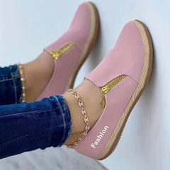 Women's Zipper Flat Loafers Comfy Walking Shoes
