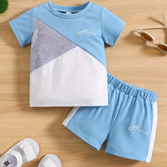 2pcs Baby Boys Short Sleeve Tees & Shorts Set Summer Clothes