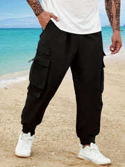 Men's Cargo Pants Active Drawstring Loose Pants
