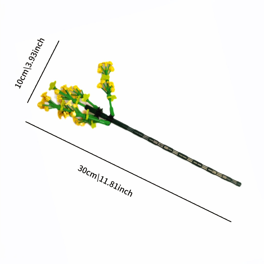 Yellow Oriole Grass Building Block Flowers DIY Assembly Toy