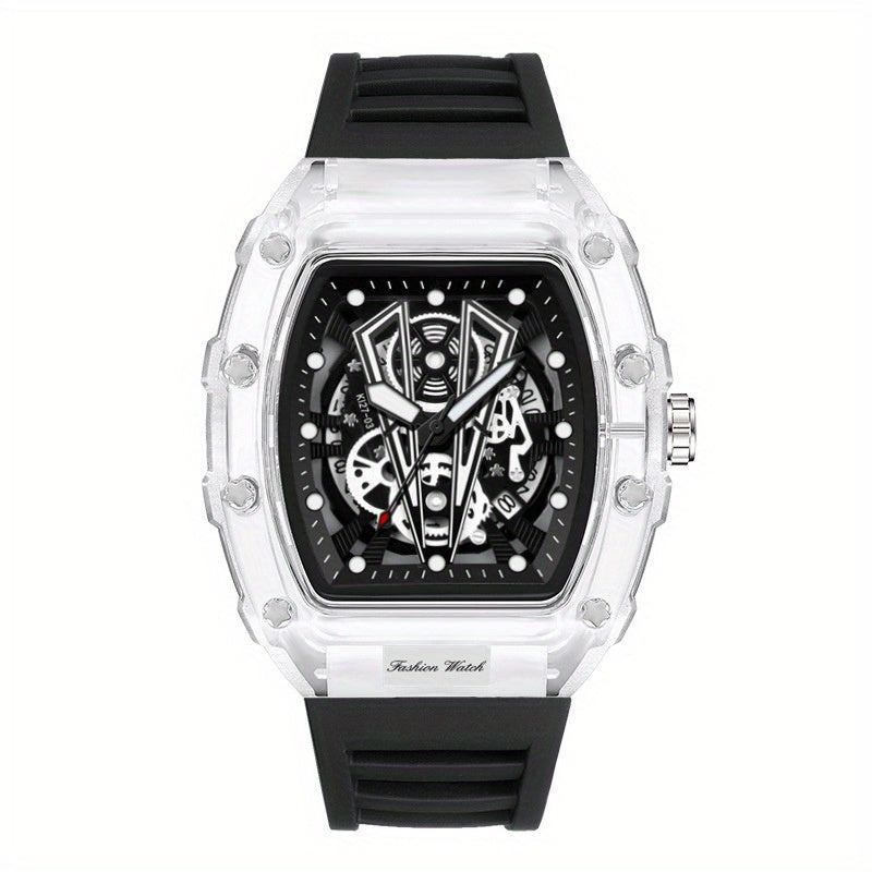Men's Transparent Barrel Hollow Night Glow Automatic Quartz Watch