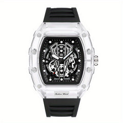 Men's Transparent Barrel Hollow Night Glow Automatic Quartz Watch