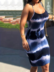 Tie Dye Round Neck Cami Dress