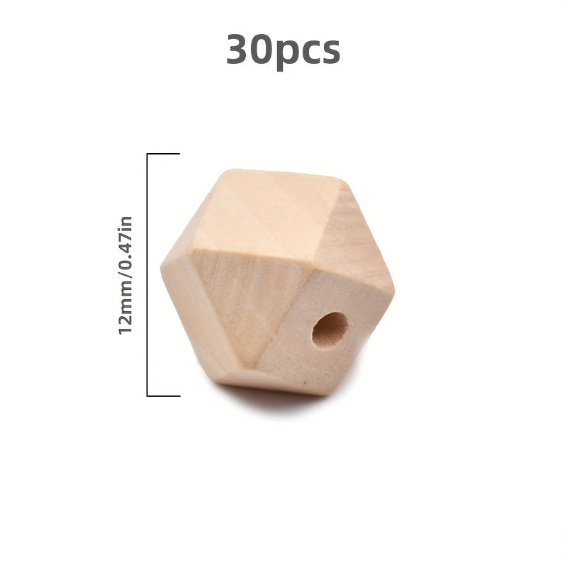 30pcs 10pcs DIY Octagonal Wood Jewelry Accessories 10 25mm Octagonal Beads