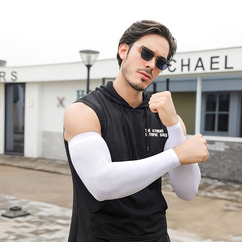 Ice Silk Sunscreen Armguards for Cycling and Outdoor Travel