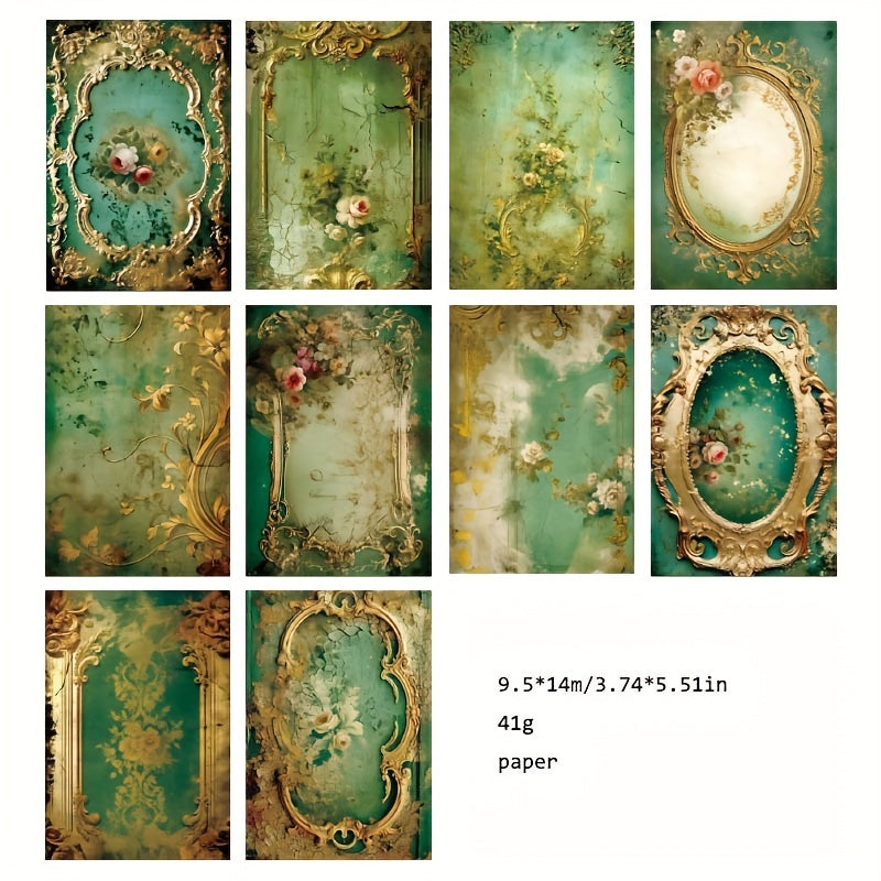 30pcs Retro Dream Flower Theme DIY Collage Material for Diary Decoration