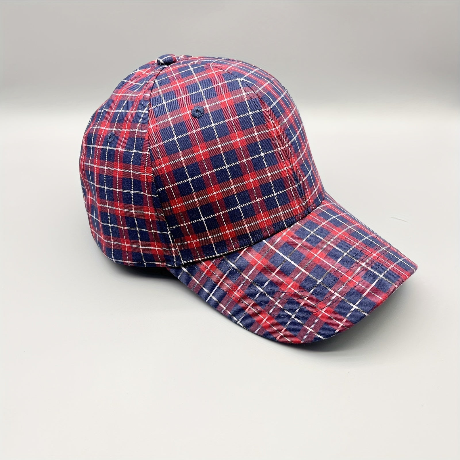 Colorful Grid Pattern Baseball Cap Lightweight Sunscreen Dad Hats