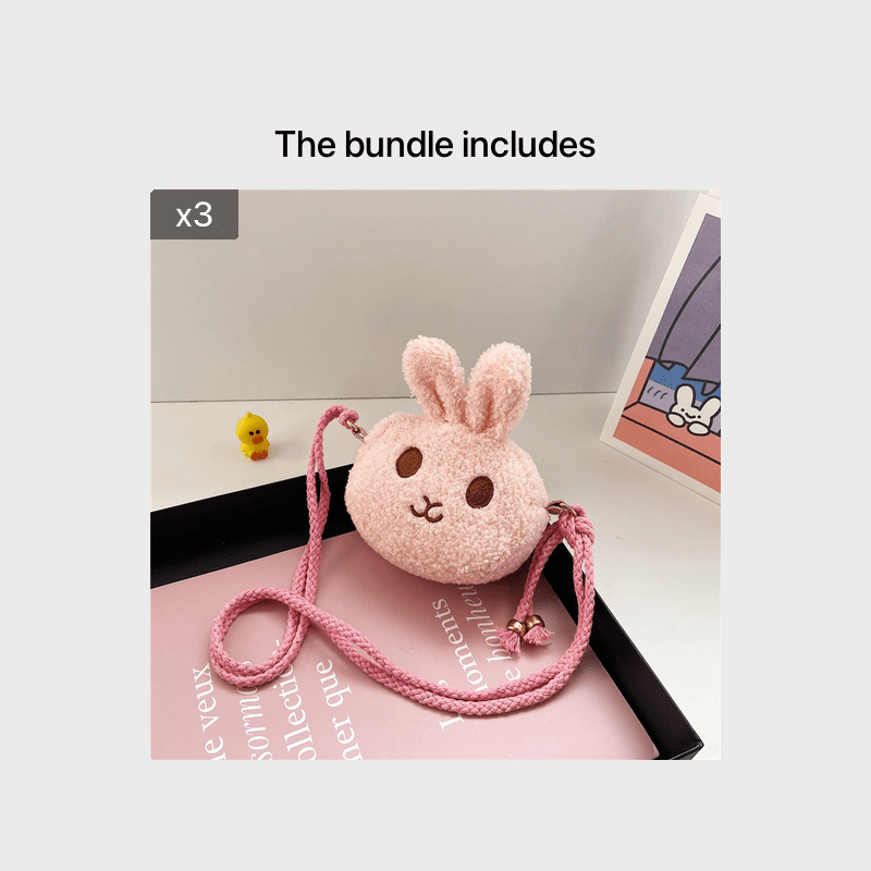 Plush Bunny Handbag Crossbody Bag Mini Coin Purse for Girls Kids