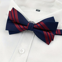 Formal Drawdown Bow Tie with Bowknot for Men