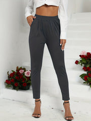 Skinny High Waist Cigarette Pants for Work Women