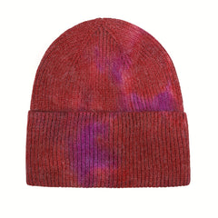 Tie Dye Windproof Knitted Hat for Outdoor Activities