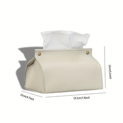 Modern PU Leather Tissue Box Cover for Home and Car