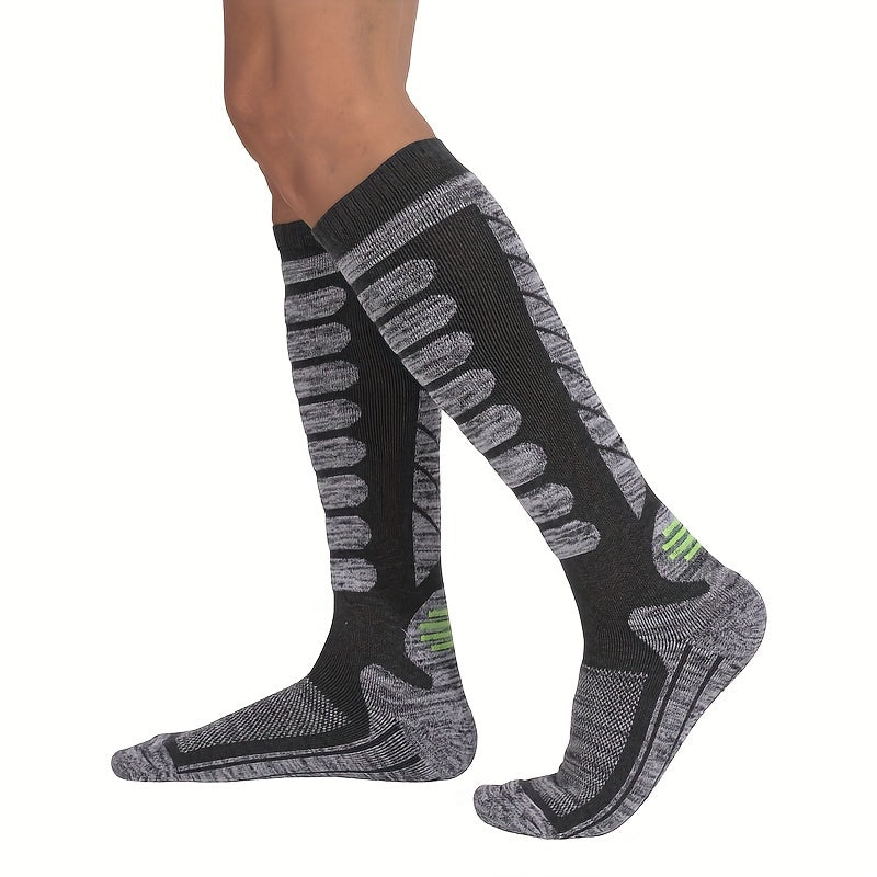 2 Pairs Winter Warm Ski Socks Men Thermal Cotton Blend Heated Crew Socks