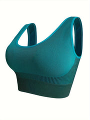 Striped Seamless Sports Bra With Removable Pads