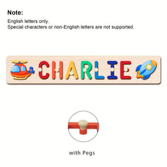 Wooden Name Puzzle for Kids Educational Toy Baptism Birthday Gift
