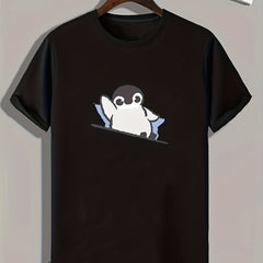 Cartoon Print Men's Graphic T-shirt for Summer
