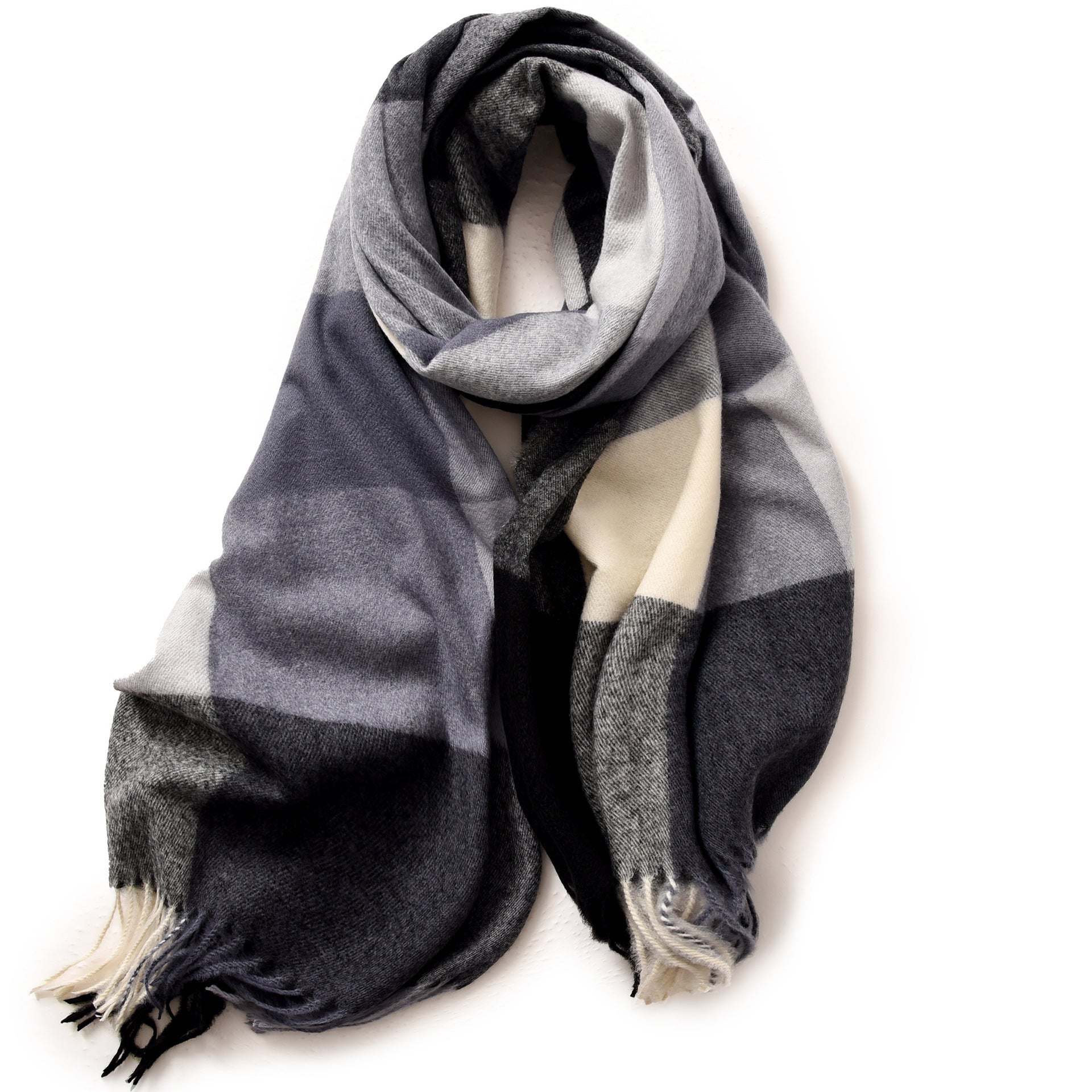 Ladies Striped Plaid Warm Winter Scarf Christmas Gift