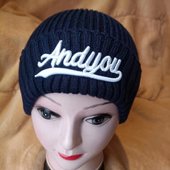Embroidered Beanies For Women Men Unisex Chunky Hats Skull Cap
