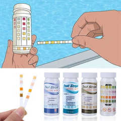 50pcs Chlorine Dip Test Strips for Pool & Spa, pH Alkalinity Water Hardness Test