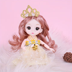 6.69in Yellow Duck Princess Doll Realistic Doll for Girls Dress Up Ornament