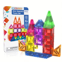 57pcs Magnetic Tiles Travel Set Portable & Fun Perfect Gift for Boys and Girls