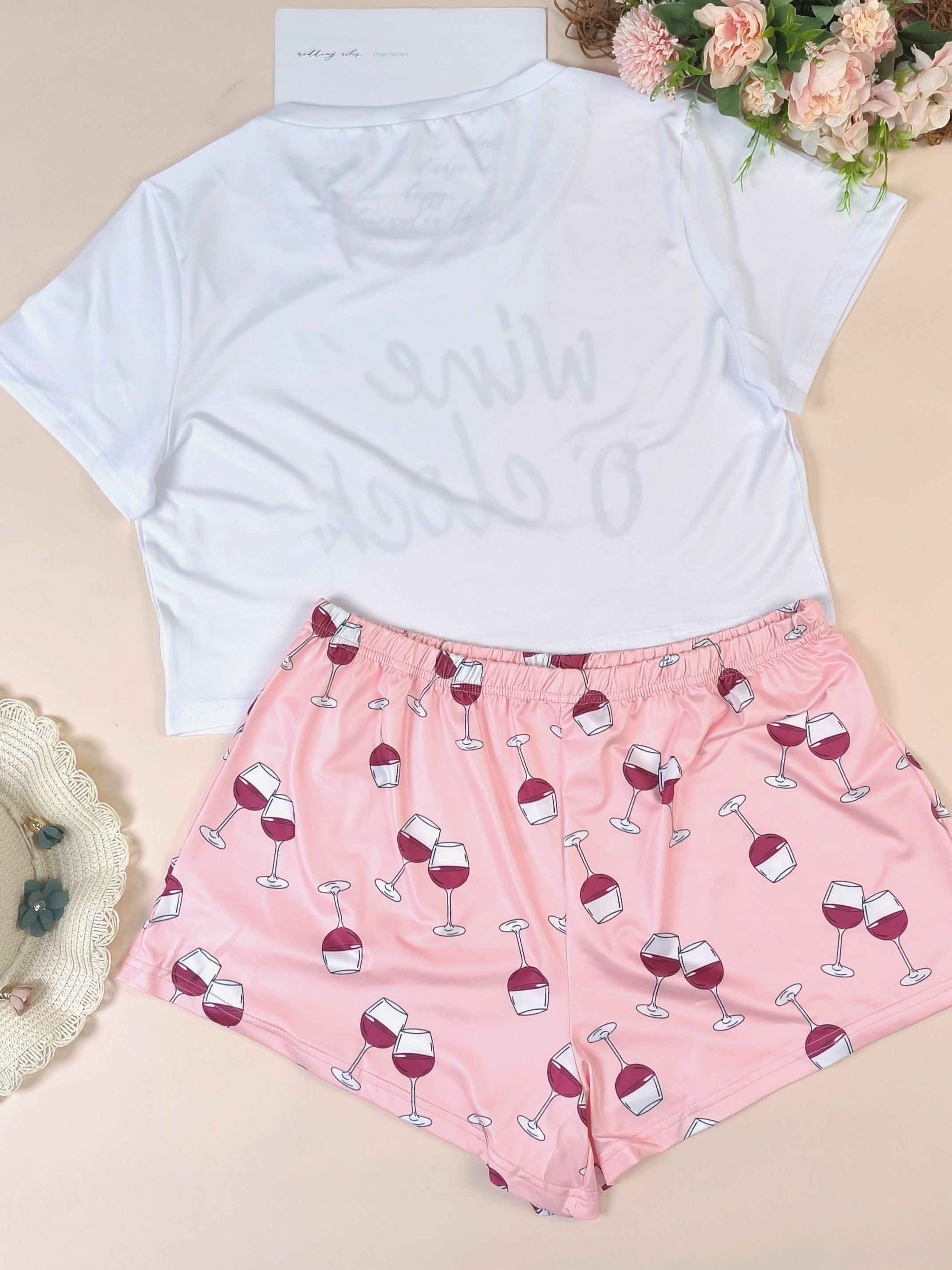 Easter Pajamas Set Women's Plus Top & Shorts 2pcs