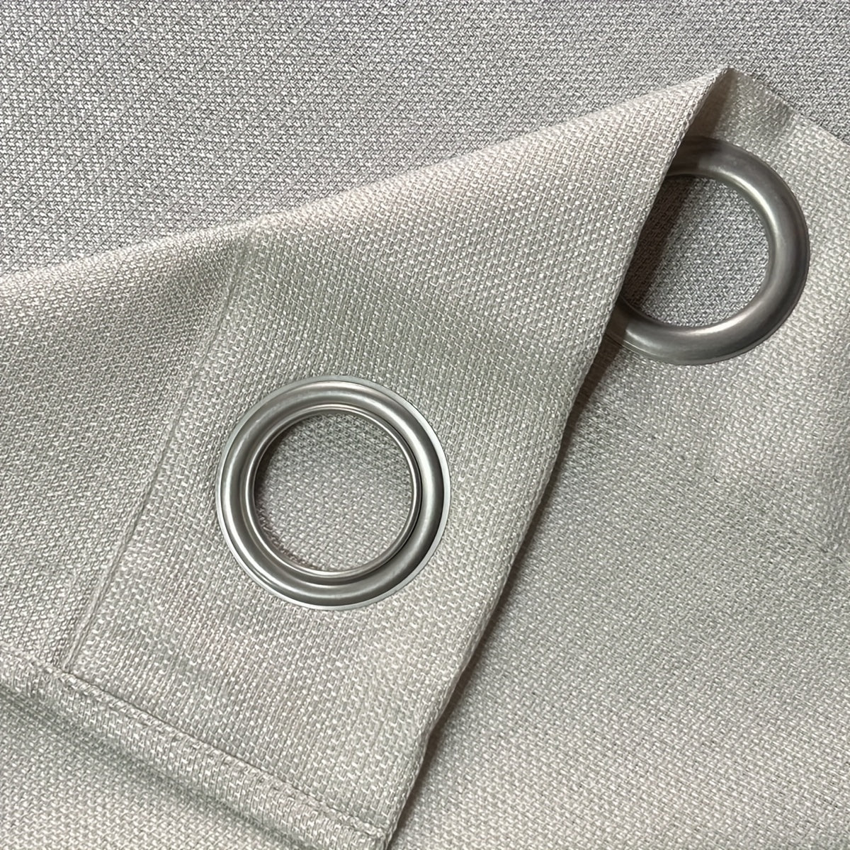 2 Panels Faux Linen Curtains Grommet Top Light Filtering Privacy Curtains