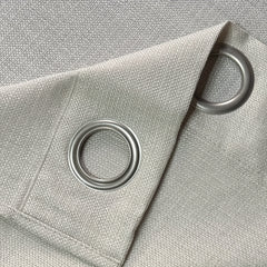 2 Panels Faux Linen Curtains Grommet Top Light Filtering Privacy Curtains