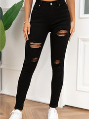 High Rise Skinny Jeans High Strech Casual Denim Pants Women's