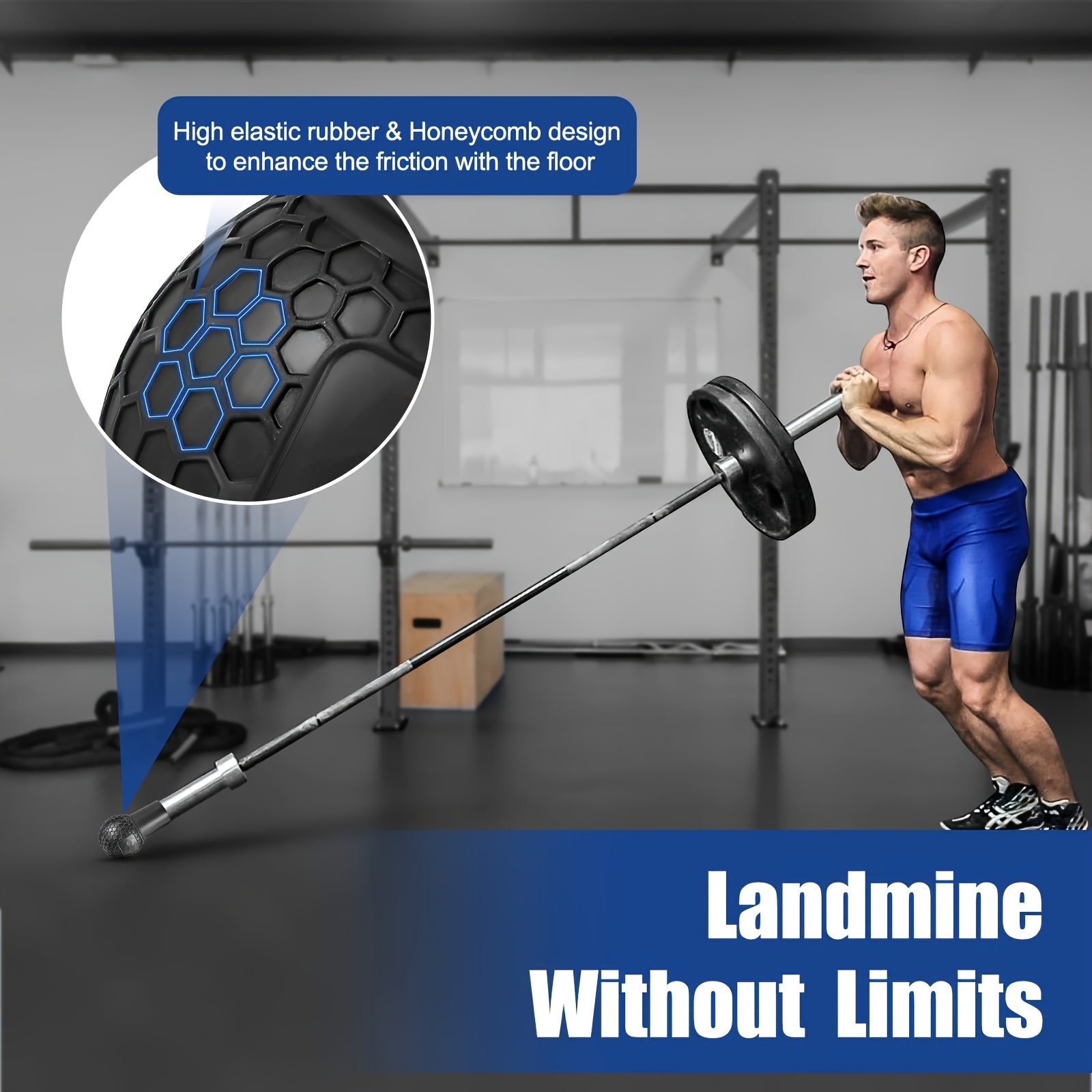 Natural Rubber Barbell Landmine Attachment Fits 2'' 5 08c