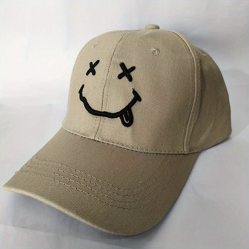 Smile Face Sunshade Baseball Cap Solid Sports Hat Adjustable Dad Hats
